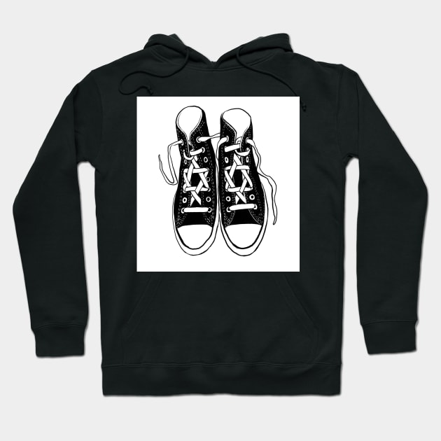 Sneakers with magen david laces llustration Hoodie by argiropulo